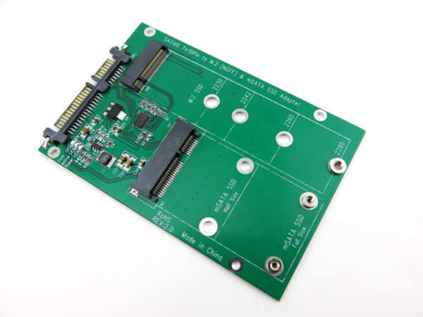 Universal M.2 (NGFF) & mSATA SSD 3.0 Solid State Drive To SATA Interface Adapter Converter
